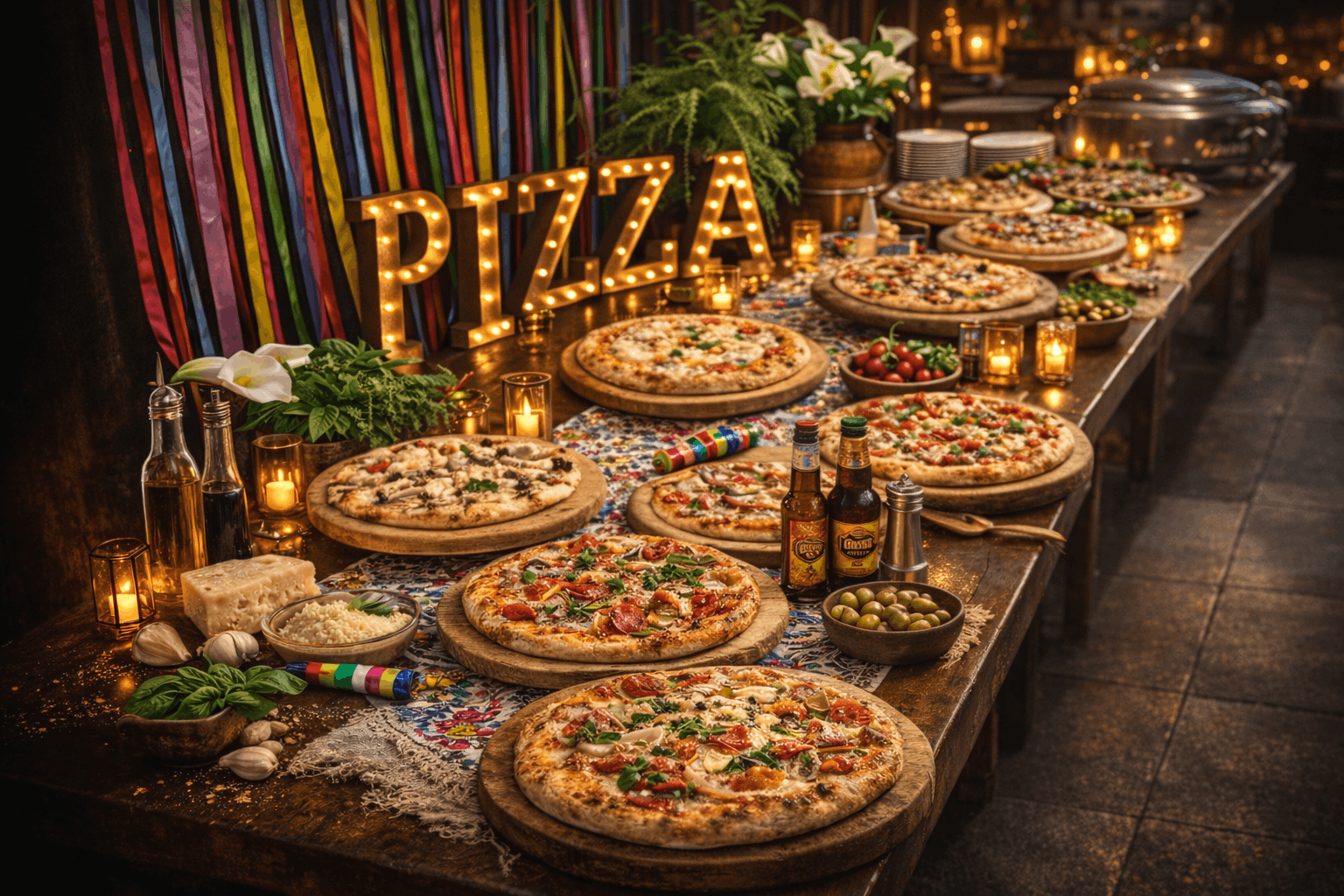 Barra de pizzas para eventos
