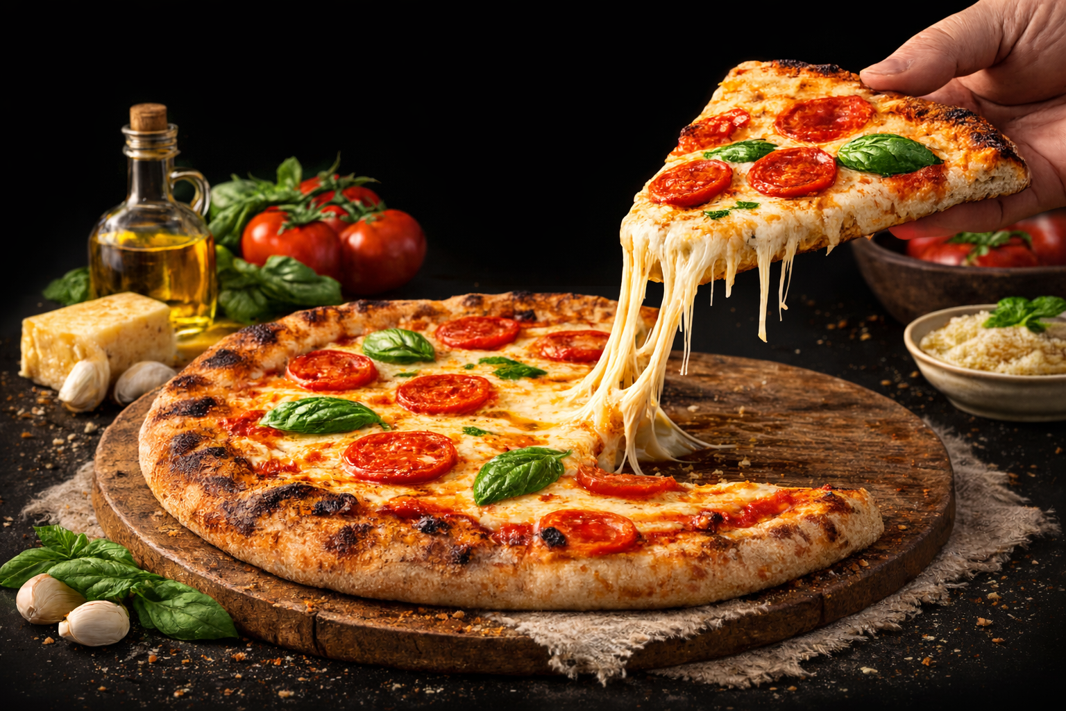 Barra de pizzas artesanales para eventos en CDMX